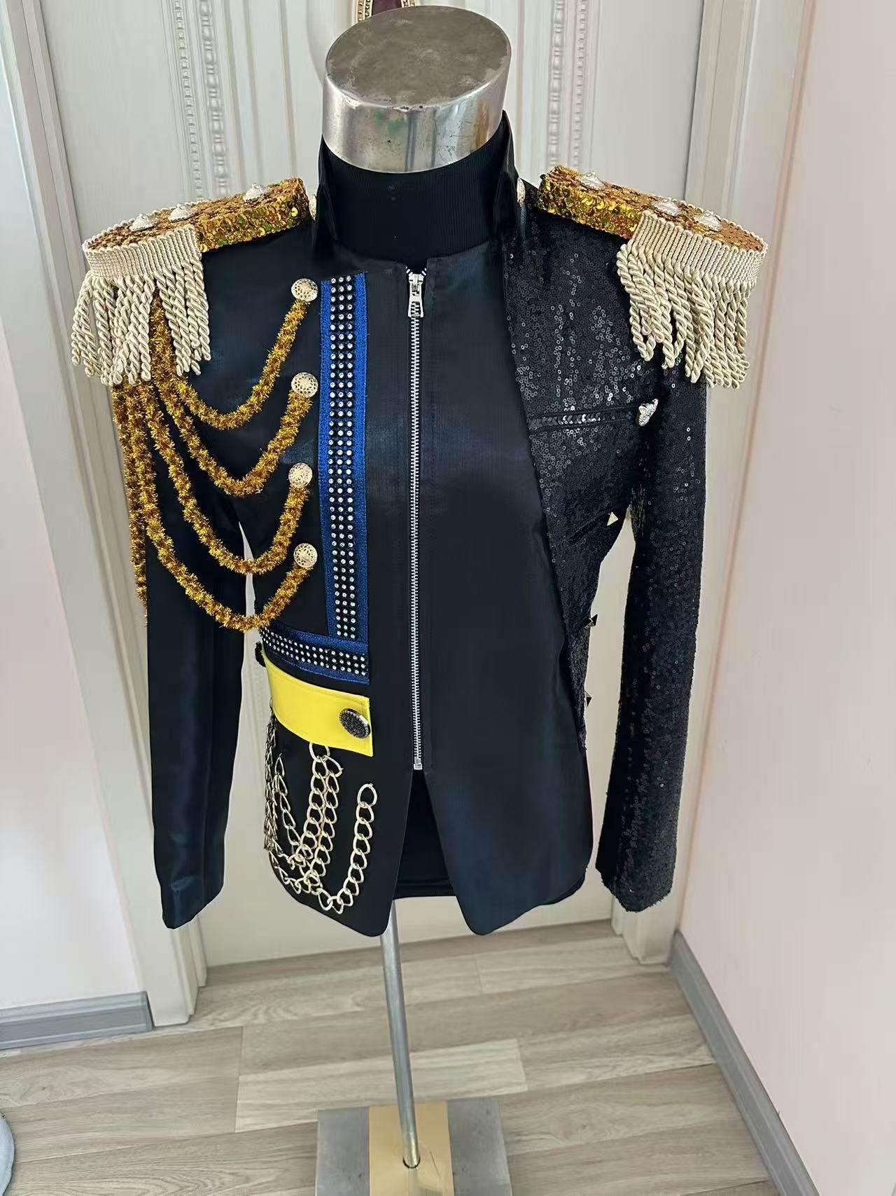 Men Formal Party Wear Dress - Nowa męska marynarka z frędzlami, królewska,