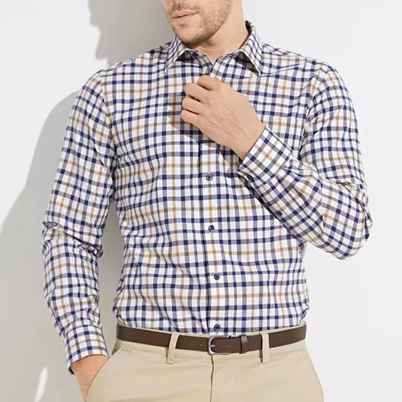 Men Formal Wear Shirts - Męska z długim rękawem koszula w