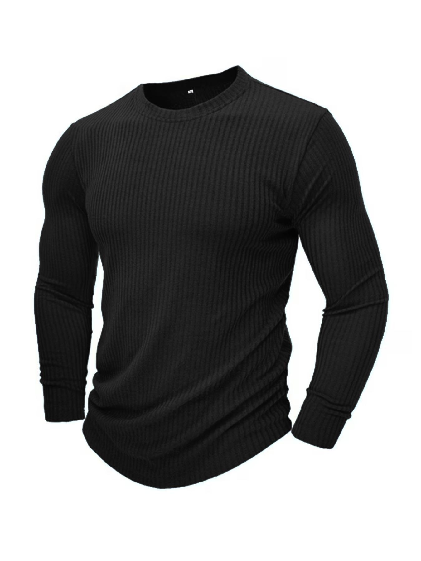 Men Formal Wear Shirts - Męski sweter z okrągłym dekoltem i