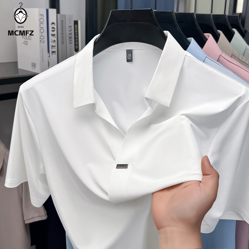 Men Formal Wear Shirts - Prosta koszula męska z ukrytym zapięciem,