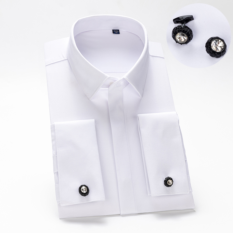 Men Formal Wear Shirts - Męska koszula z mankietami francuskimi, męskie