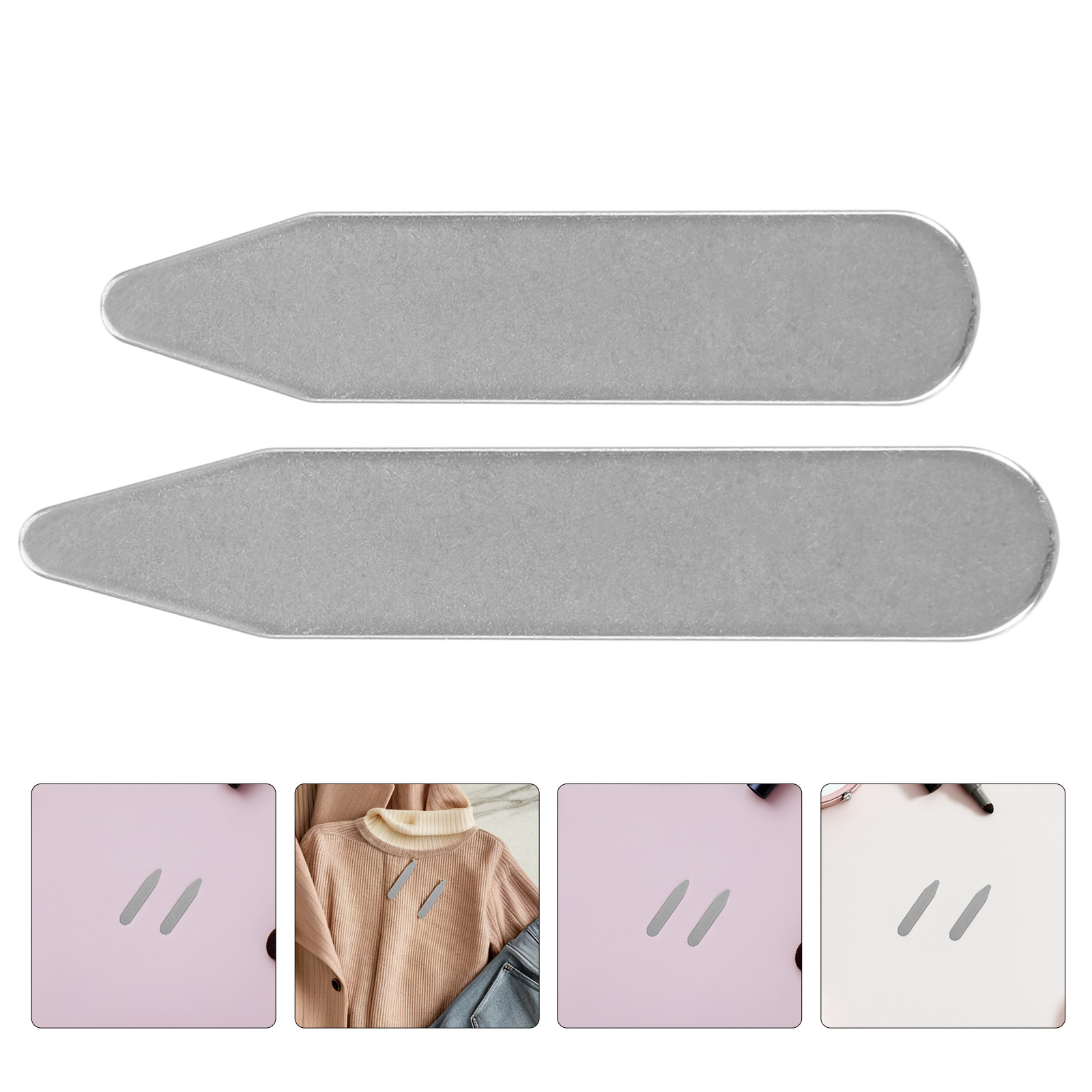 Men Formal Wear Shirts - Metalowe, nierozłamalne listwy do podtrzymywania kołnierzyków,