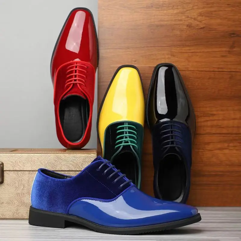Men Formal Party Wear Dress - Męskie buty wizytowe Oxford z kontrastowymi