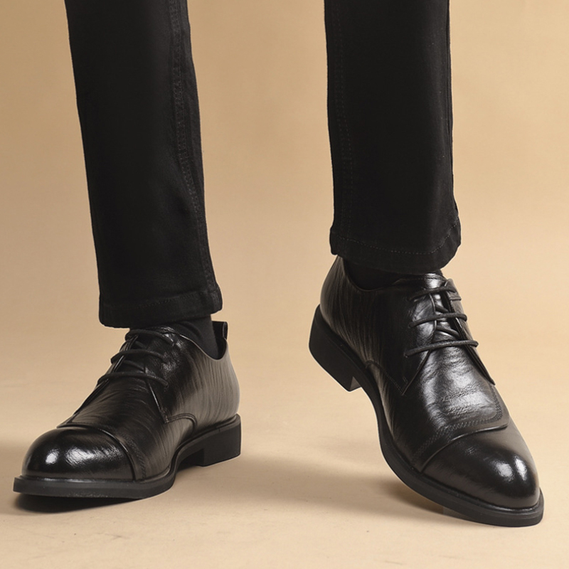 Skórzane oksfordki z metalowym – Men Formal Party Wear Dress recenzja i cena