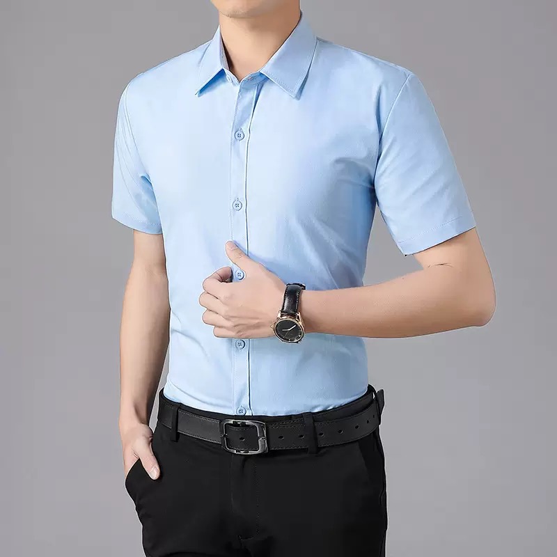 Letnia cienka biała koszula z  – Men Formal Wear Shirts recenzja i cena